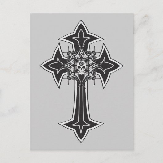 Goth Skull Cross Postkarte (Vorderseite)