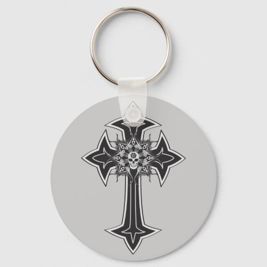 Goth Skull Cross Schlüsselanhänger (Vorderseite)