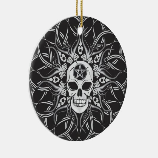 Goth Skull Keramik Ornament (Rechts)