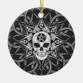 Goth Skull Keramik Ornament (Vorne)