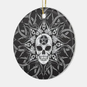 Goth Skull Keramik Ornament (Links)