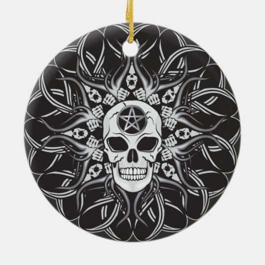 Goth Skull Keramik Ornament (Hinten)