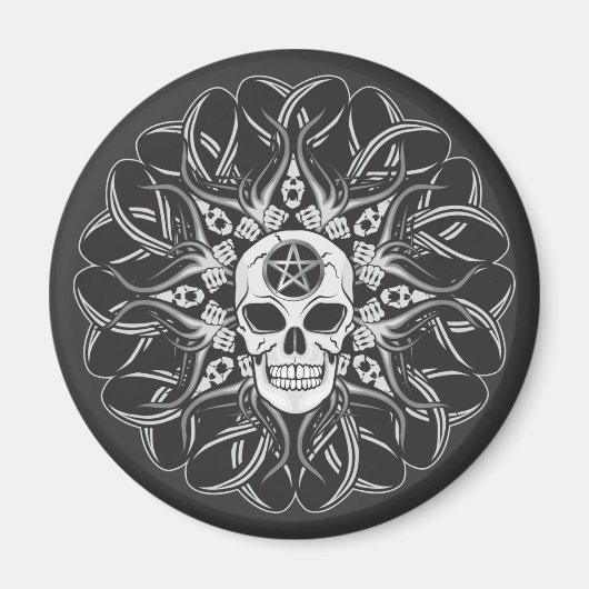 Goth Skull Magnet (Vorne)