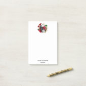 Goth Skull mit Red Blume & Gold Blätter Post-it Klebezettel (Auf Schreibtisch)