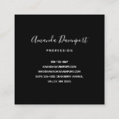 Goth Skull mit Red Blume & Gold Blätter Quadratische Visitenkarte (Rückseite)