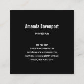 Goth Skull mit Red Blume & Gold Blätter Quadratische Visitenkarte (Rückseite)