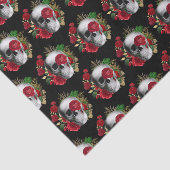 Goth Skull mit Roten Blume Gemustert Seidenpapier (Ausschnitt)