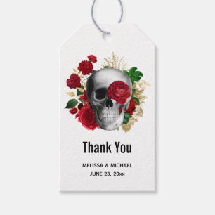 Goth Skull mit Roten Blume Vielen Dank Geschenkanhänger