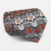 Goth Skull - Orange Krawatte (Gerollt)
