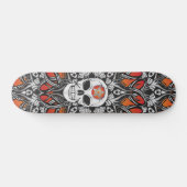 Goth Skull - Orange Skate Skateboard (Horizontal)