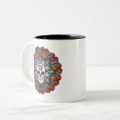 Goth Skull - Orange Zweifarbige Tasse (Vorderseite Links)