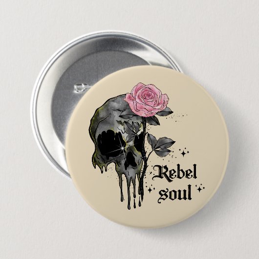 Goth Skull | Rebel-Soul Button (Vorne & Hinten)