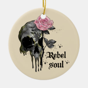Goth Skull   Rebel Soul Keramik Ornament
