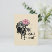 Goth Skull | Rebel-Soul Postkarte (Stehend Vorderseite)
