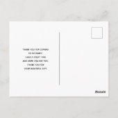 Goth Skull Red Blume & Gold Blätter - Vielen Dank Postkarte (Rückseite)