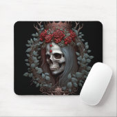Goth Skull Rose Crown Gothic Mousepad (Mit Mouse)