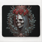 Goth Skull Rose Crown Gothic Mousepad (Vorne)