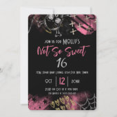 Goth Skull Sweet 16 Geburtstagsparty Einladung (Vorderseite)