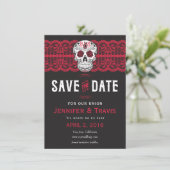 Goth Skull Swirl & Lace Wedding Speichern Sie die  Save The Date (Stehend Vorderseite)