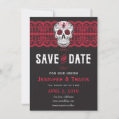 Goth Skull Swirl & Lace Wedding Speichern Sie die  Save The Date (Vorderseite)