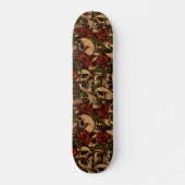 Goth Skull und Rose Graffiti-Muster Skateboard (Front)