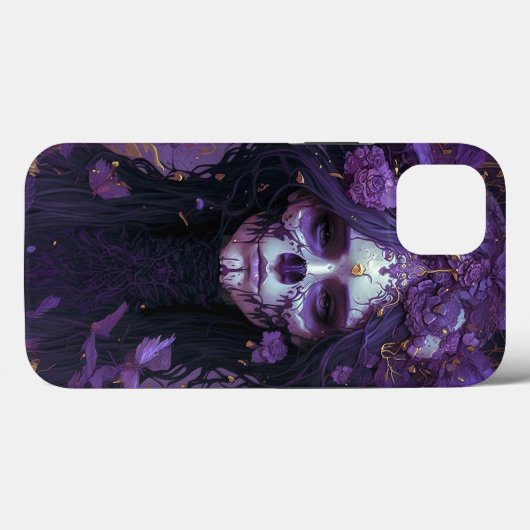 Goth Skull Woman Dark Fantasy Art Case-Mate iPhone Hülle (Rückseite (Horizontal))