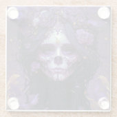 Goth Skull Woman Dark Fantasy Art Glasuntersetzer (Rückseite)