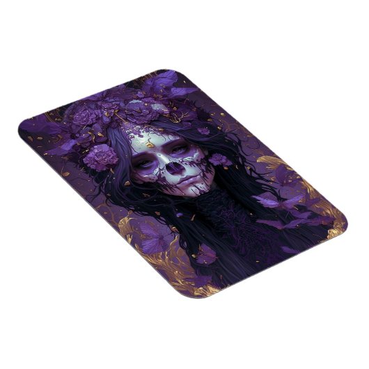 Goth Skull Woman Dark Fantasy Art Magnet (Rechte Seite)