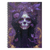 Goth Skull Woman Dark Fantasy Art Notizblock (Vorderseite)