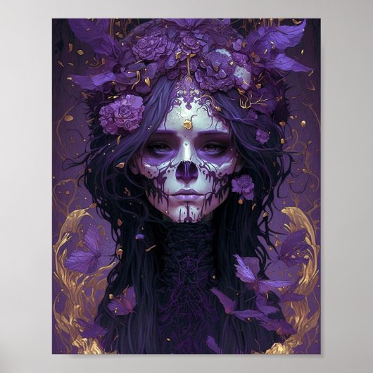 Goth Skull Woman Dark Fantasy Art Poster (Vorne)