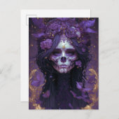 Goth Skull Woman Dark Fantasy Art Postkarte (Vorne/Hinten)