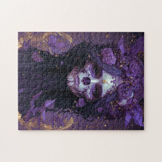 Goth Skull Woman Dark Fantasy Art Puzzle (Horizontal)
