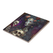 Goth Skull Zombie Woman Gothic Fliese (Seite)