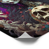Goth Skull Zombie Woman Gothic Poster (Ecke)