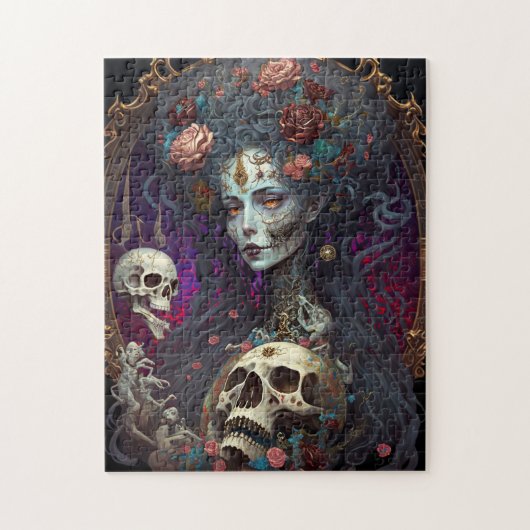 Goth Skull Zombie Woman Gothic Puzzle (Vertikal)