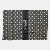 Goth Skulls mit Blauer Blume Geschirrtuch (Horizontal)