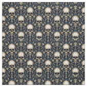 Goth Skulls mit Blauer Blume Stoff (Muster)