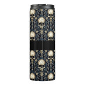 Goth Skulls mit Blauer Blume Thermosbecher (Rückseite)