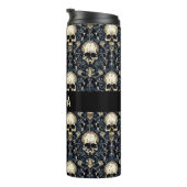 Goth Skulls mit Blauer Blume Thermosbecher (Nach rechts gedreht)