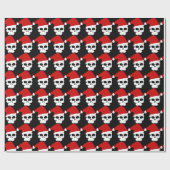 Goth Skulls Tragen Weihnachts-Weihnachtsmannmützen Geschenkpapier (Flach)