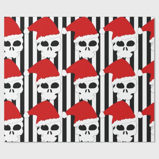 Goth Skulls Tragen Weihnachtsferien-Weihnachtsmann Geschenkpapier (Flach)