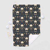 Goth Skulls und Blue Floral Golfhandtuch (Insitu)