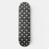 Goth Skulls und Blue Floral Skateboard (Vorderseite)