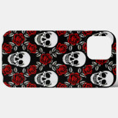 Goth Skulls und Rose Case-Mate iPhone Hülle (Rückseite (Horizontal))