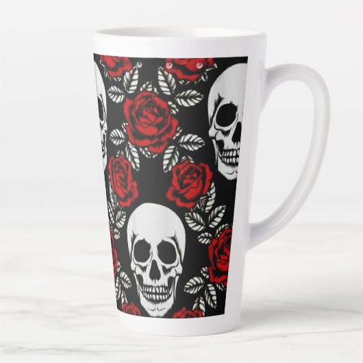 Goth Skulls und Rose Milchtasse (Rechts)