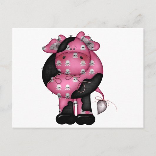 Goth Skully Cow Postkarte (Vorderseite)