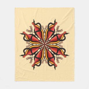 Goth Snakes Blume Tattoo Style Fleecedecke