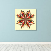 Goth Snakes Blume Tattoo Style Leinwanddruck (Insitu (Holzboden))