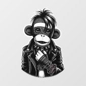 Goth Sock Monkey #01 Fensteraufkleber (Blatt)