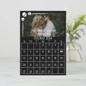 Goth Spaß Dunkle Stimmung Schädel Hochzeit Save The Date (Stehend Vorderseite)
